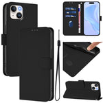 Custodia per telefono in pelle tinta unita effetto pelle con cordino, For iPhone 12 mini