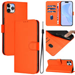 Custodia per telefono in pelle tinta unita effetto pelle con cordino, For iPhone 11 Pro Max