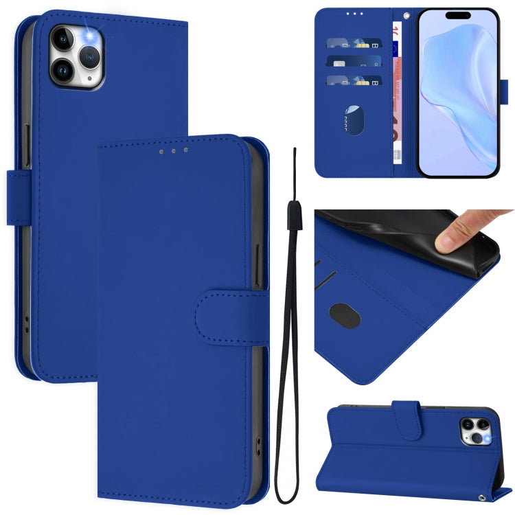 Custodia per telefono in pelle tinta unita effetto pelle con cordino, For iPhone 11 Pro Max