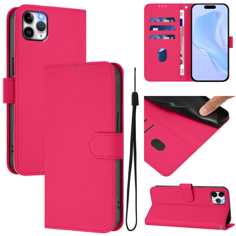 Custodia per telefono in pelle tinta unita effetto pelle con cordino, For iPhone 11 Pro Max