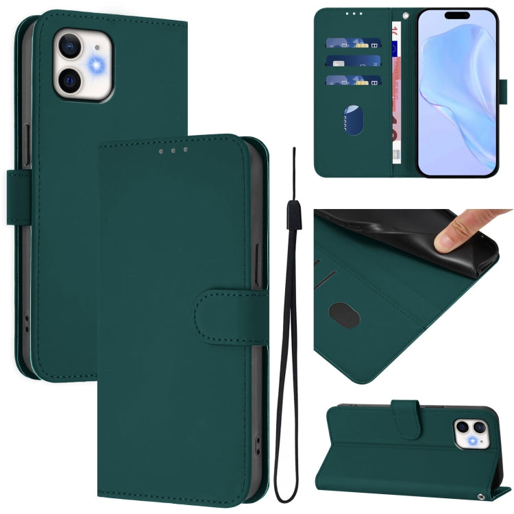 Custodia per telefono in pelle tinta unita effetto pelle con cordino, For iPhone 11