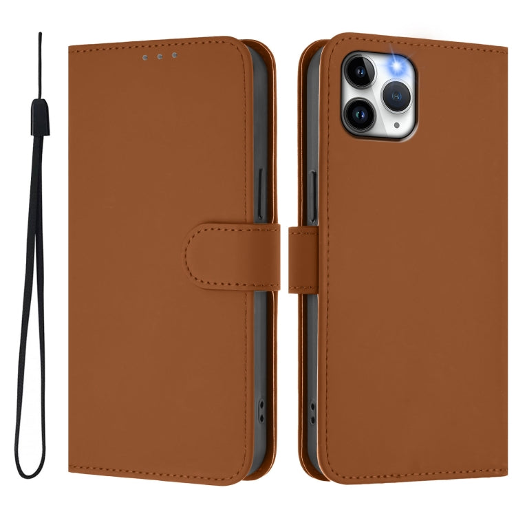 Custodia per telefono in pelle tinta unita effetto pelle con cordino, For iPhone 11 Pro