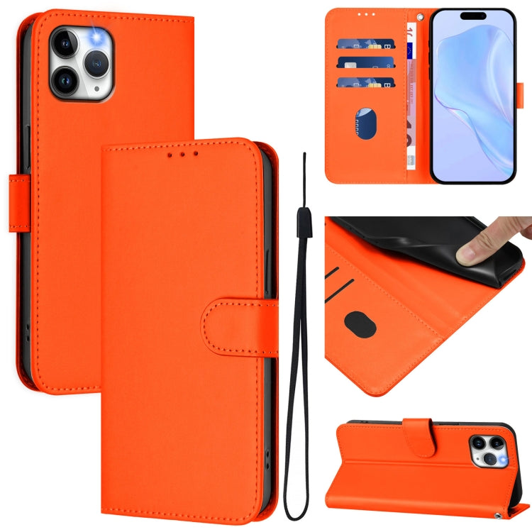 Custodia per telefono in pelle tinta unita effetto pelle con cordino, For iPhone 11 Pro