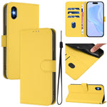 Custodia per telefono in pelle tinta unita effetto pelle con cordino, For iPhone XS / X