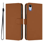Custodia per telefono in pelle tinta unita effetto pelle con cordino, For iPhone XR