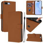 Custodia per telefono in pelle tinta unita effetto pelle con cordino, For iPhone 8 Plus / 7 Plus