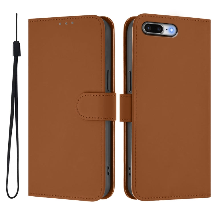 Custodia per telefono in pelle tinta unita effetto pelle con cordino, For iPhone 8 Plus / 7 Plus