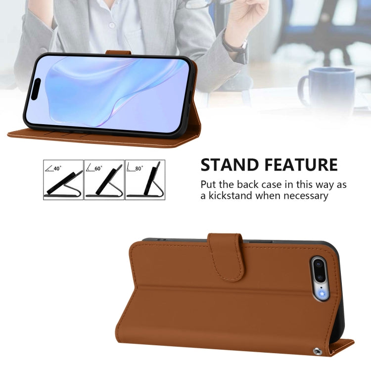 Custodia per telefono in pelle tinta unita effetto pelle con cordino, For iPhone 8 Plus / 7 Plus