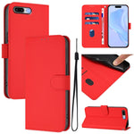 Custodia per telefono in pelle tinta unita effetto pelle con cordino, For iPhone 8 Plus / 7 Plus
