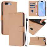 Custodia per telefono in pelle tinta unita effetto pelle con cordino, For iPhone 8 Plus / 7 Plus