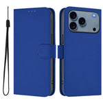 Custodia per telefono in pelle tinta unita effetto pelle con cordino, For iPhone 17 Pro