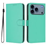 Custodia per telefono in pelle tinta unita effetto pelle con cordino, For iPhone 17 Pro