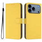 Custodia per telefono in pelle tinta unita effetto pelle con cordino, For iPhone 17 Pro