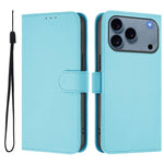 Custodia per telefono in pelle tinta unita effetto pelle con cordino, For iPhone 17 Pro