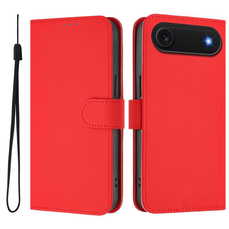 Custodia per telefono in pelle tinta unita effetto pelle con cordino, For iPhone Air