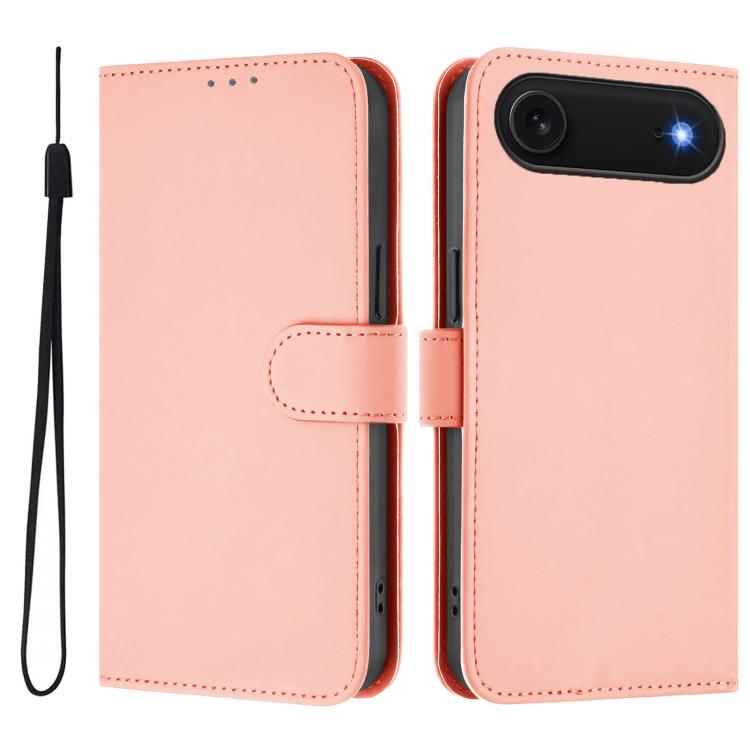 Custodia per telefono in pelle tinta unita effetto pelle con cordino, For iPhone Air