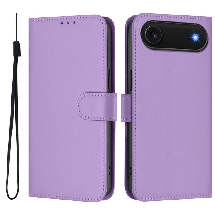Custodia per telefono in pelle tinta unita effetto pelle con cordino, For iPhone Air