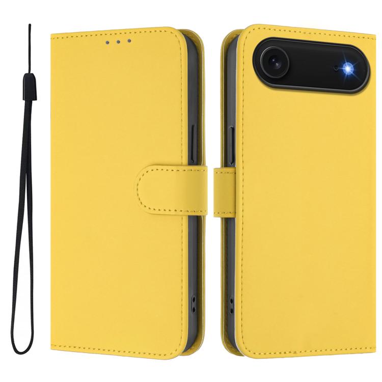 Custodia per telefono in pelle tinta unita effetto pelle con cordino, For iPhone Air