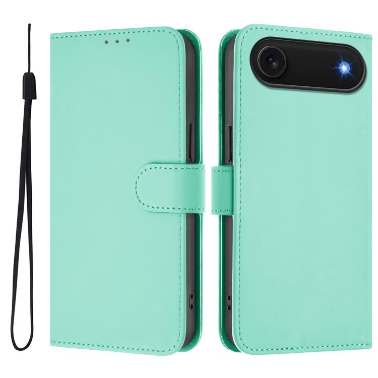 Custodia per telefono in pelle tinta unita effetto pelle con cordino, For iPhone Air