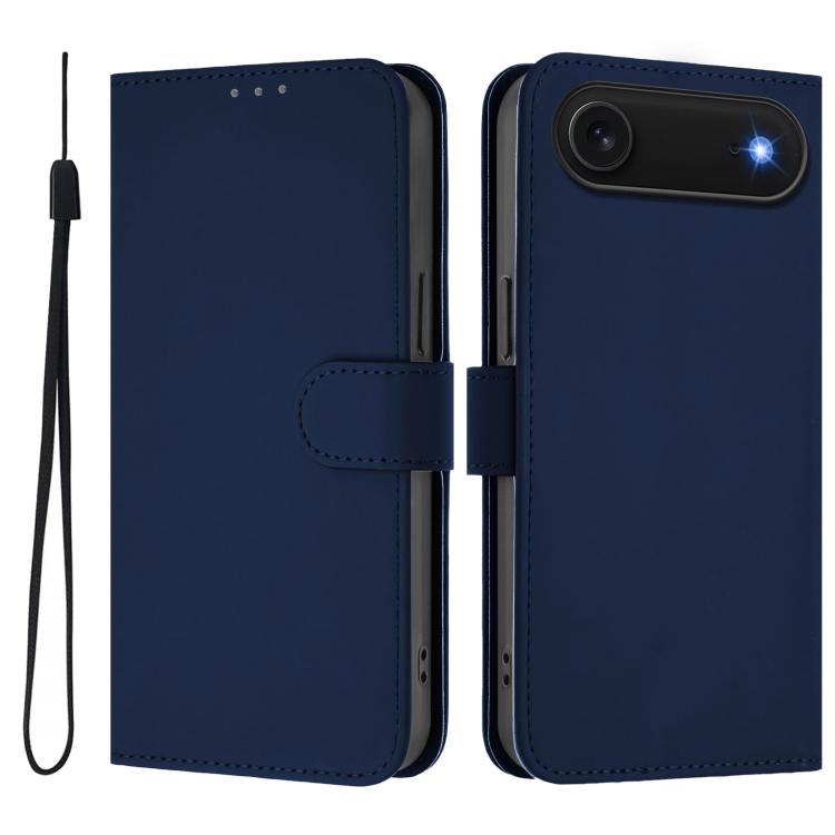 Custodia per telefono in pelle tinta unita effetto pelle con cordino, For iPhone Air