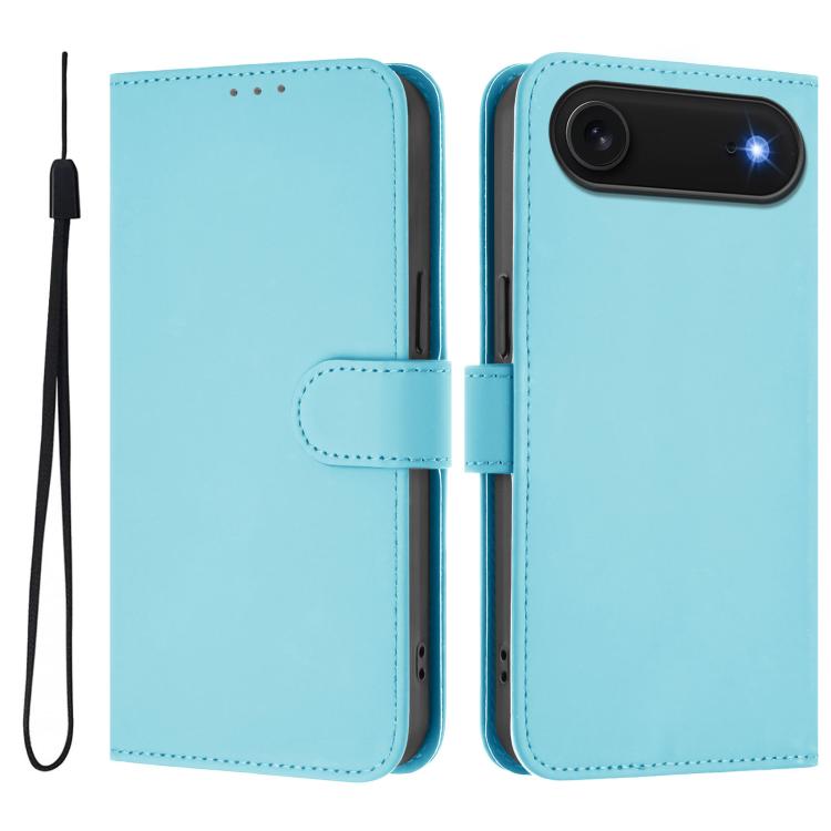 Custodia per telefono in pelle tinta unita effetto pelle con cordino, For iPhone Air