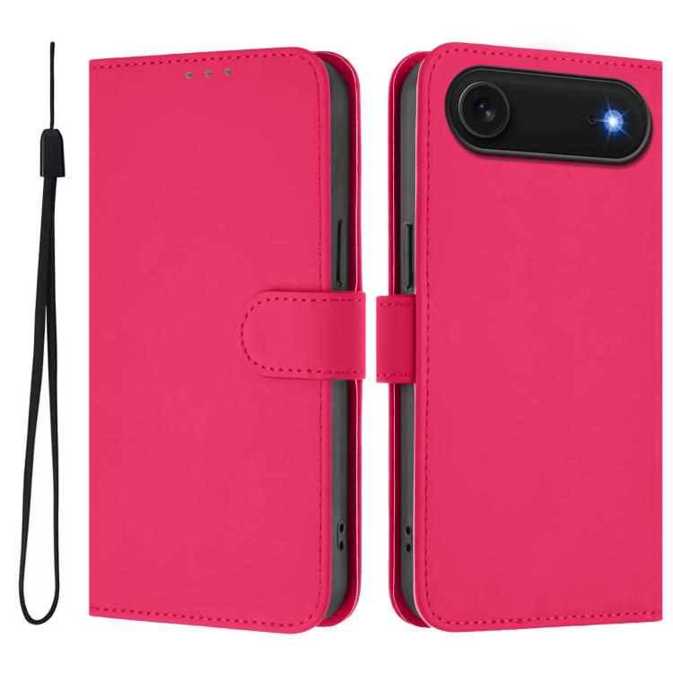 Custodia per telefono in pelle tinta unita effetto pelle con cordino, For iPhone Air
