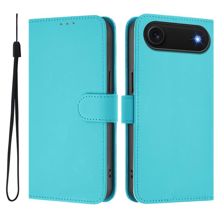 Custodia per telefono in pelle tinta unita effetto pelle con cordino, For iPhone Air