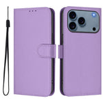 Custodia per telefono in pelle tinta unita effetto pelle con cordino, For iPhone 17 Pro Max