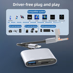 Adattatore USB-C 3 in 1 con lettore schede SD/TF e USB-A