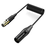 Cavo audio a spirale per mini microfono mixer audio, lunghezza: 0,5 m, Mini XLR Female to XLR Male, Mini XLR Female to XLR Female