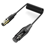 Cavo audio a spirale per mini microfono mixer audio, lunghezza: 0,5 m, Mini XLR Female to XLR Male, Mini XLR Female to XLR Female