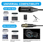 Cavo audio a spirale per mini microfono mixer audio, lunghezza: 0,5 m, Mini XLR Female to XLR Male, Mini XLR Female to XLR Female