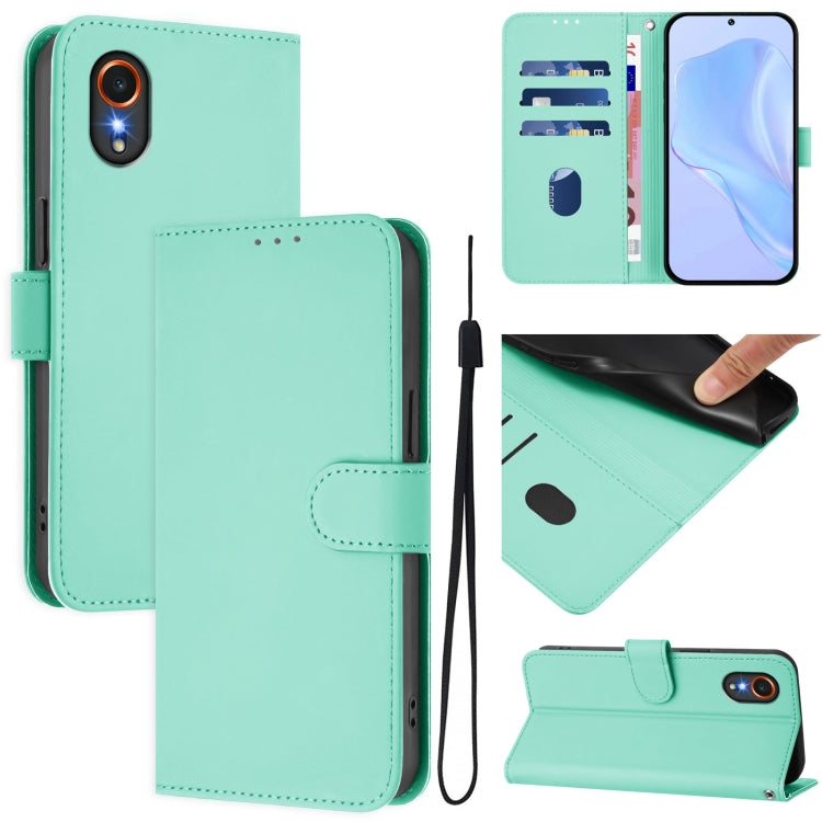 Custodia per telefono in pelle tinta unita effetto pelle con cordino, For Samsung Galaxy XCover 7