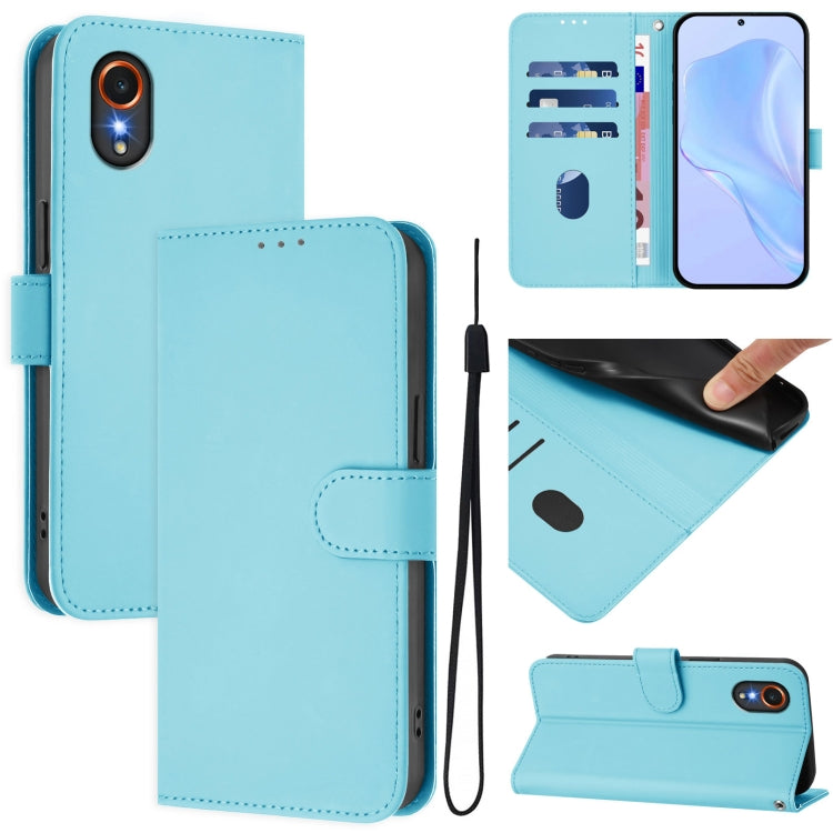 Custodia per telefono in pelle tinta unita effetto pelle con cordino, For Samsung Galaxy XCover 7
