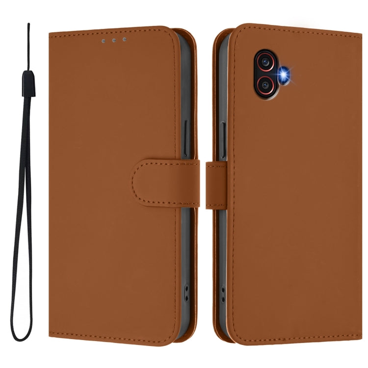 Custodia per telefono in pelle tinta unita effetto pelle con cordino, For Samsung Galaxy XCover6 Pro