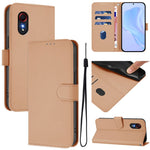 Custodia per telefono in pelle tinta unita effetto pelle con cordino, For Samsung Galaxy XCover 5