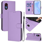 Custodia per telefono in pelle tinta unita effetto pelle con cordino, For Samsung Galaxy XCover 5
