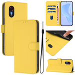 Custodia per telefono in pelle tinta unita effetto pelle con cordino, For Samsung Galaxy XCover 5
