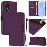 Custodia per telefono in pelle tinta unita effetto pelle con cordino, For Samsung Galaxy XCover 5