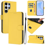 Custodia per telefono in pelle tinta unita effetto pelle con cordino, For Samsung Galaxy S25 Ultra 5G