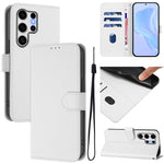 Custodia per telefono in pelle tinta unita effetto pelle con cordino, For Samsung Galaxy S25 Ultra 5G