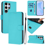 Custodia per telefono in pelle tinta unita effetto pelle con cordino, For Samsung Galaxy S25 Ultra 5G