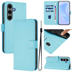 Custodia per telefono in pelle tinta unita effetto pelle con cordino, For Samsung Galaxy S25+ 5G