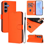 Custodia per telefono in pelle tinta unita effetto pelle con cordino, For Samsung Galaxy S25 5G