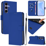 Custodia per telefono in pelle tinta unita effetto pelle con cordino, For Samsung Galaxy S25 5G