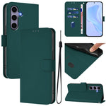 Custodia per telefono in pelle tinta unita effetto pelle con cordino, For Samsung Galaxy S25 5G