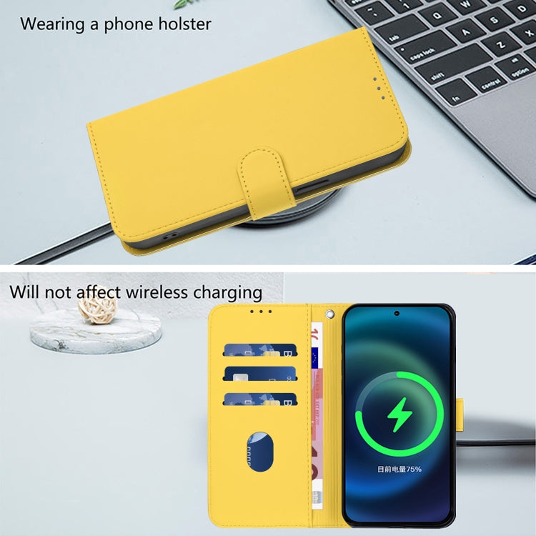 Custodia a portafoglio in pelle PU per Samsung Galaxy S25 5G con cordino giallo limone EDA007228703K B2034