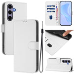 Custodia per telefono in pelle tinta unita effetto pelle con cordino, For Samsung Galaxy S25 5G
