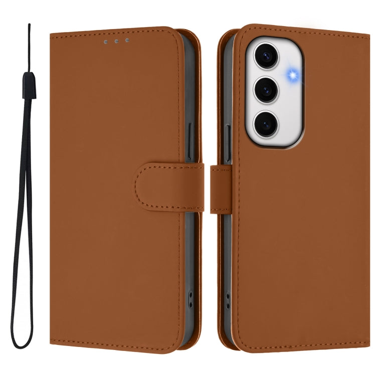 Custodia per telefono in pelle tinta unita effetto pelle con cordino, For Samsung Galaxy S24 FE 5G