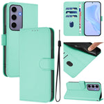 Custodia per telefono in pelle tinta unita effetto pelle con cordino, For Samsung Galaxy S24 5G
